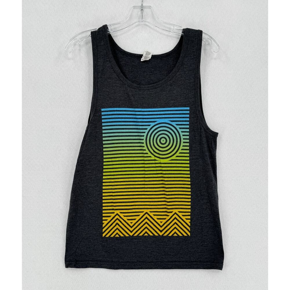 Coachella 2018 Festival Heather Gray Sunset Wave Merchandise Tank Top Sz S